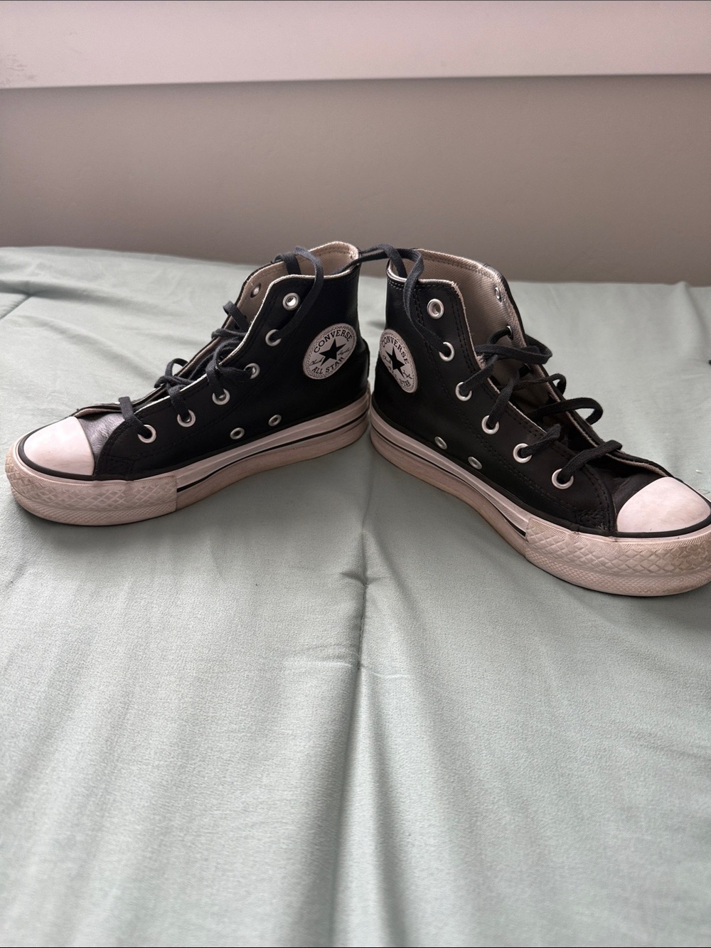 Converse Black High-Top Sneakers with White Toe Cap